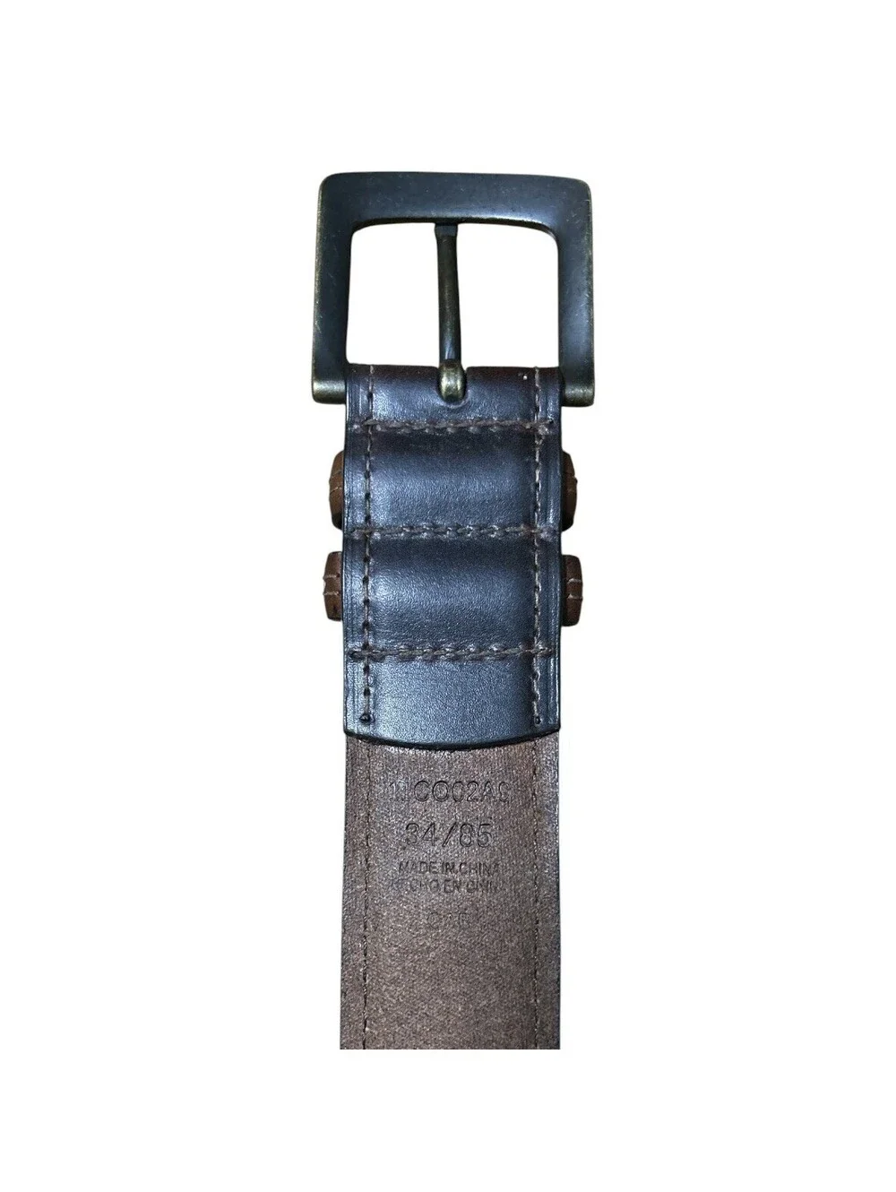 Columbia Sportswear Double Loop Leather Belt 34W Distressed Brown Casual Work